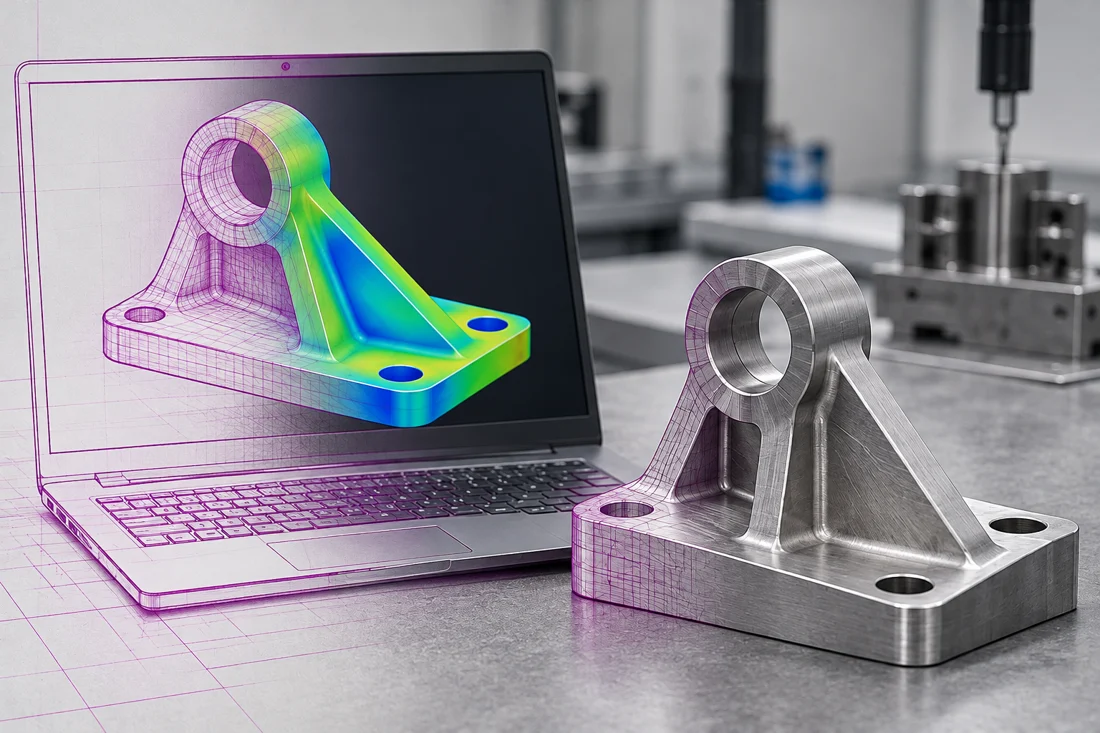 Comparação e avaliação dimensional — transição de desenho técnico para representação realista